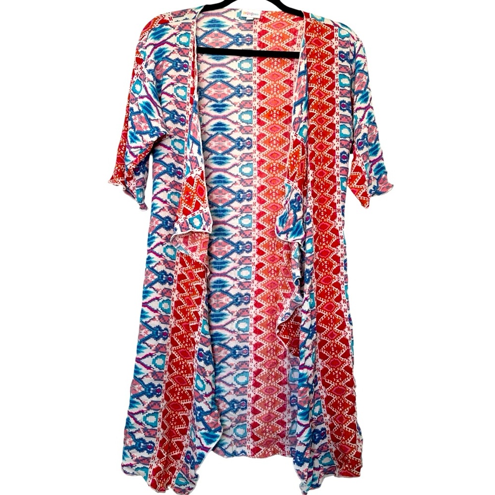 Lularoe Waterfall Aztec Print Kimono Small